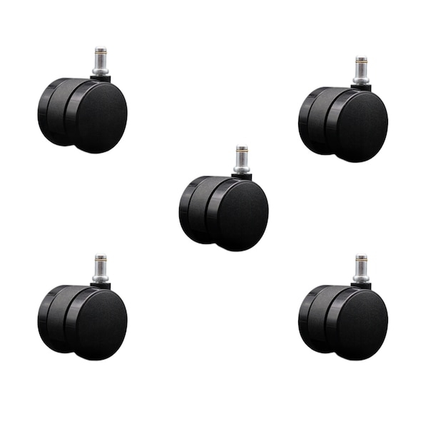 Service Caster 2'' Office Chair Casters Nylon Twin Wheel 7/16'' Grip Ring Stem, 5PK SCC-UHGR02S50-NYS-716-5 - main